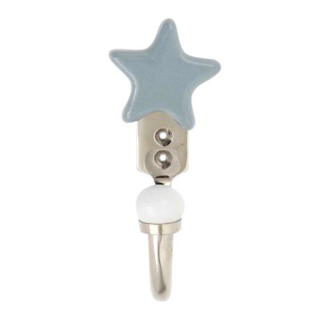 Solid Grey Star Ceramic Cabinet Hook